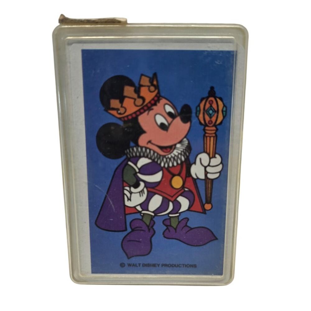 Vintage Walt Disney Productions King Mickey Mouse Deck of Playing Cards in Case